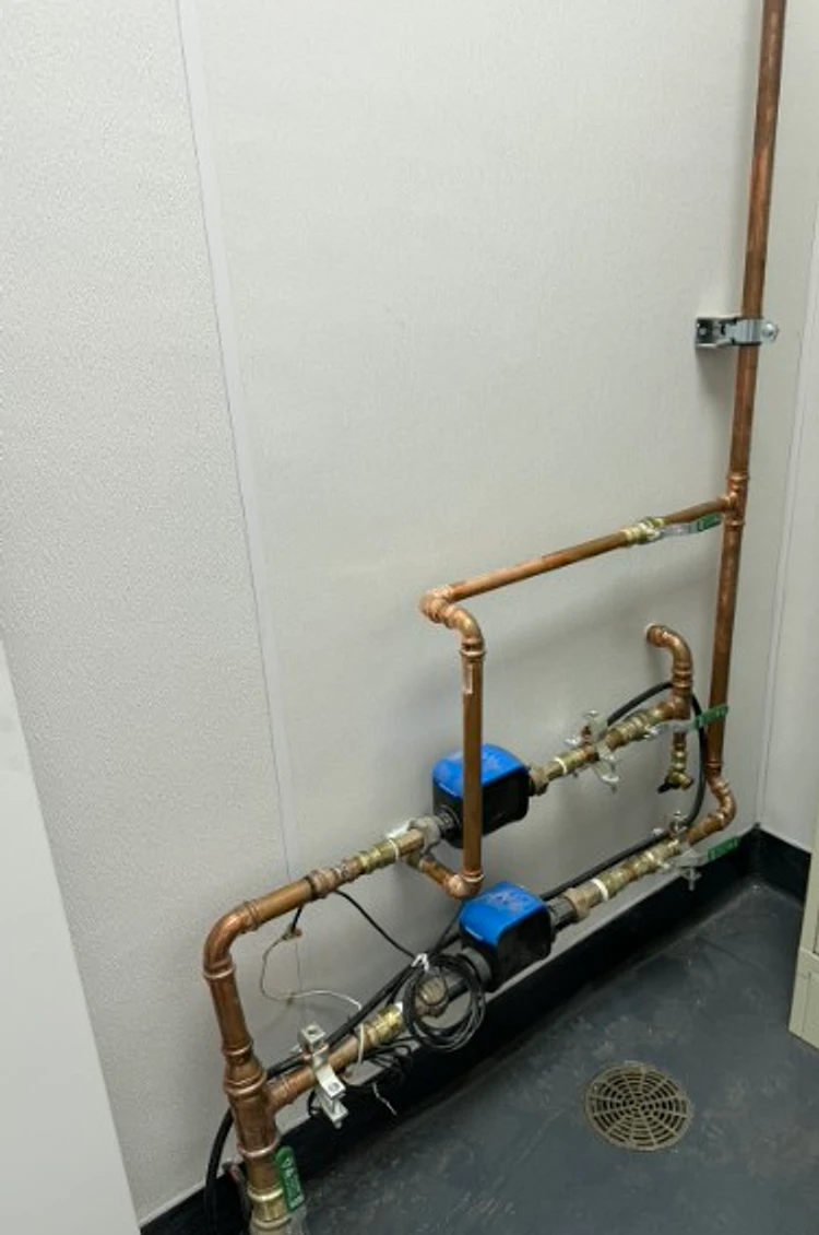 Commercial Rigid Copper Water Distribution Manifold and Submeter Assembly