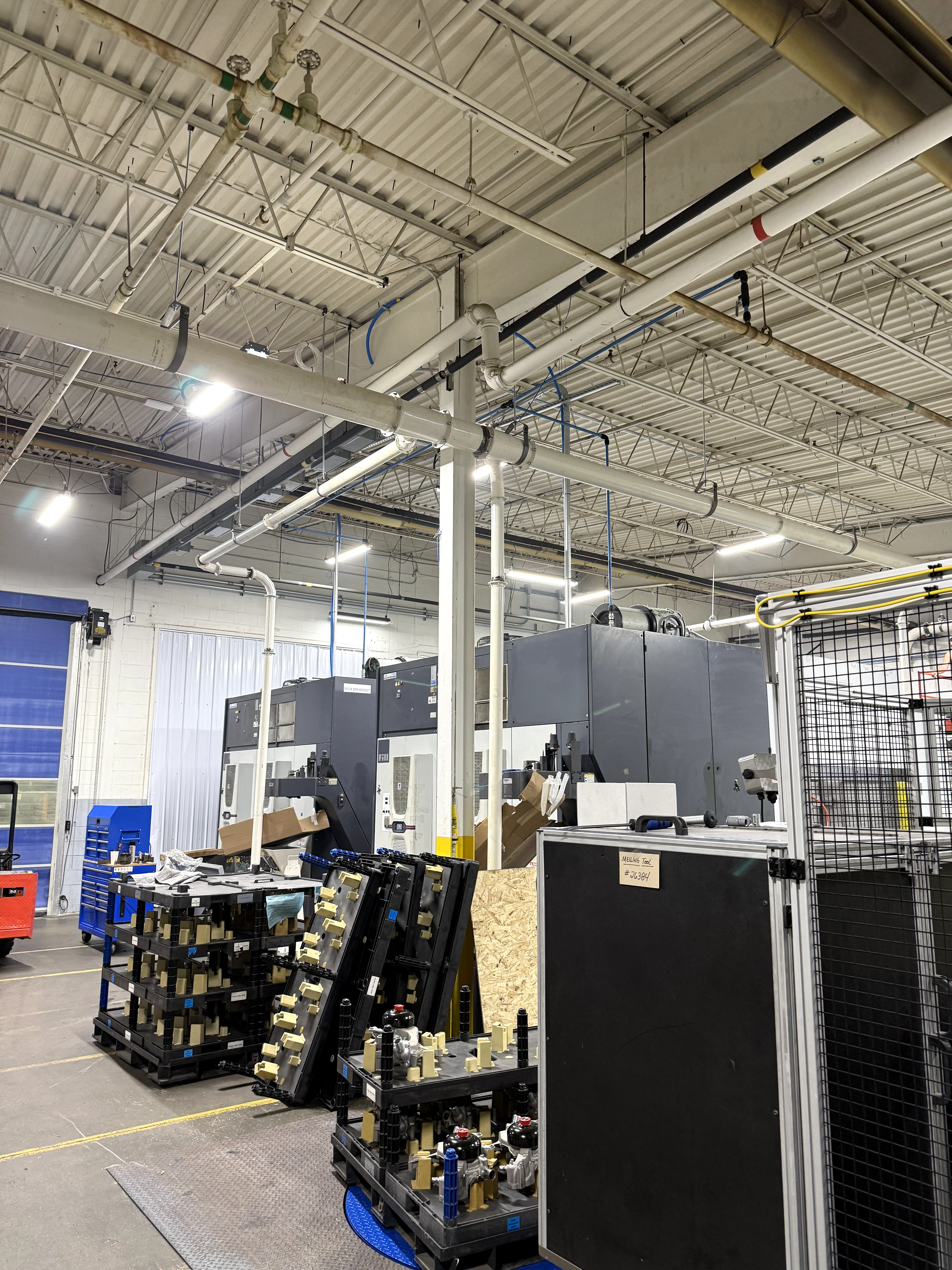Industrial Manufacturing Overhead Process Piping and Machinery Drops